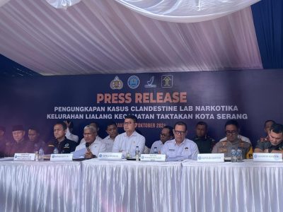 BPOM dan BNN dalam konferensi pers di Banten