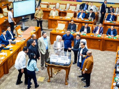 Voting Pemilihan Calon Pimpinan KPK di Gedung Parlemen Senayan Jakarta pada Kamis (21/11/2024)