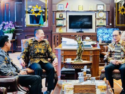 Anggota Komisi III DPR RI, Bamsoet saat bertemu Ketua MA Sunarto di Jakarta pada Kamis (10/4/2025).