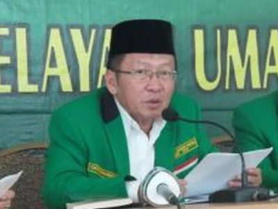 Politisi senior Partai Persatuan Pembangunan, KH.A.Chozin Chumaidy, dalam sebuah acara Partai di Jakarta.