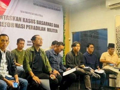 Koalisi Masyarakat Sipil untuk Reformasi Sektor Keamanan dalam forum diskusi soal OTT KPK terhadap pejabat Basarnas di Tebet, Jakarta Selatan, Ahad (30/7/2023). (Foto dokumentasi Imparsial).