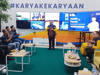 Sekjen DPP Partai Golkar, Sarmuji, dalam acara soft launching Media Centre di bilangan Menteng, Jakarta Pusat, Rabu (28/5/2025). Sumber foto : Dwiki Setyawan.