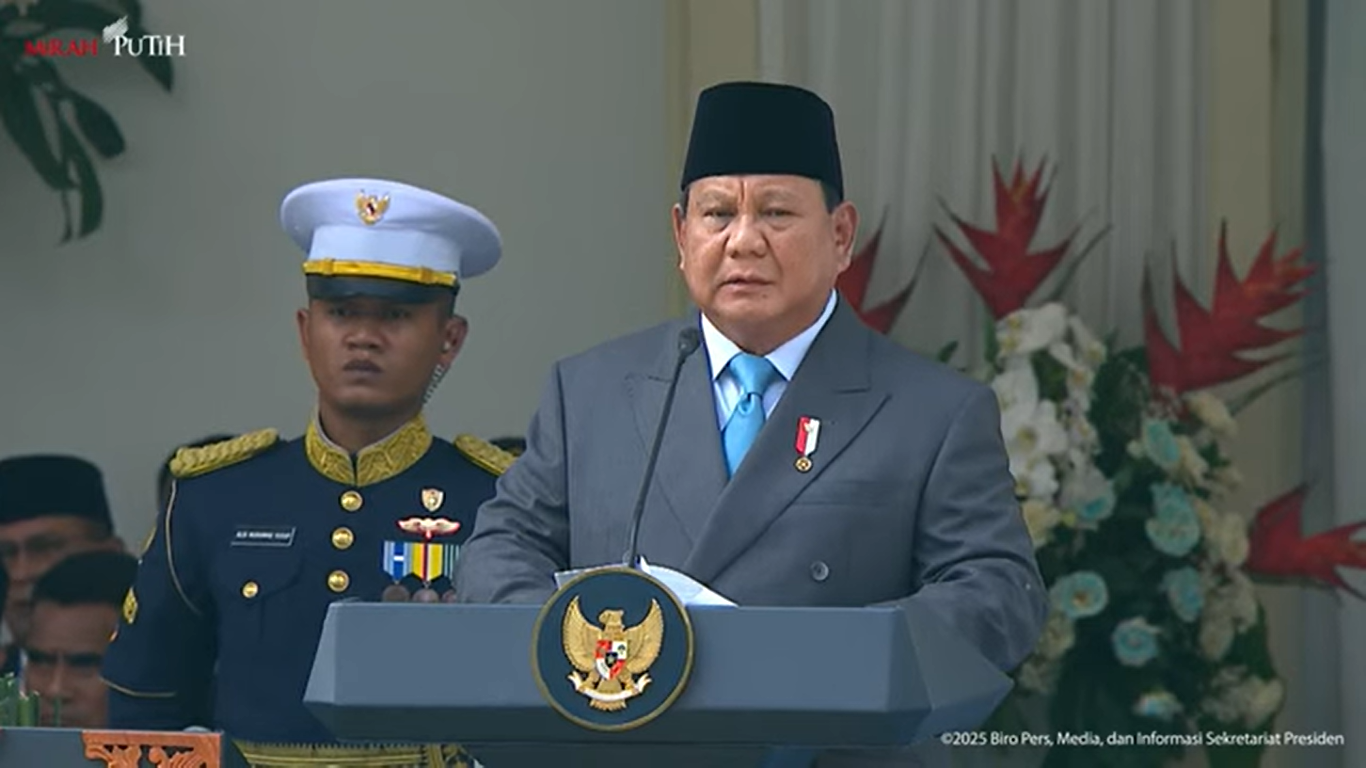 Presiden Prabowo dalam acara peringatan Hari Pancasila yang digelar di Gedung Pancasila Kementerian Luar Negeri, Jakarta pada Senin (2/6/2025).