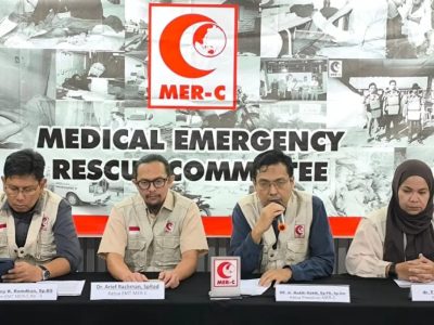 Komite Penyelamatan Darurat Medis (MER-C) menggelar konferensi pers di Jakarta, Rabu (9/10/2024). Sumber foto : ANTARA.