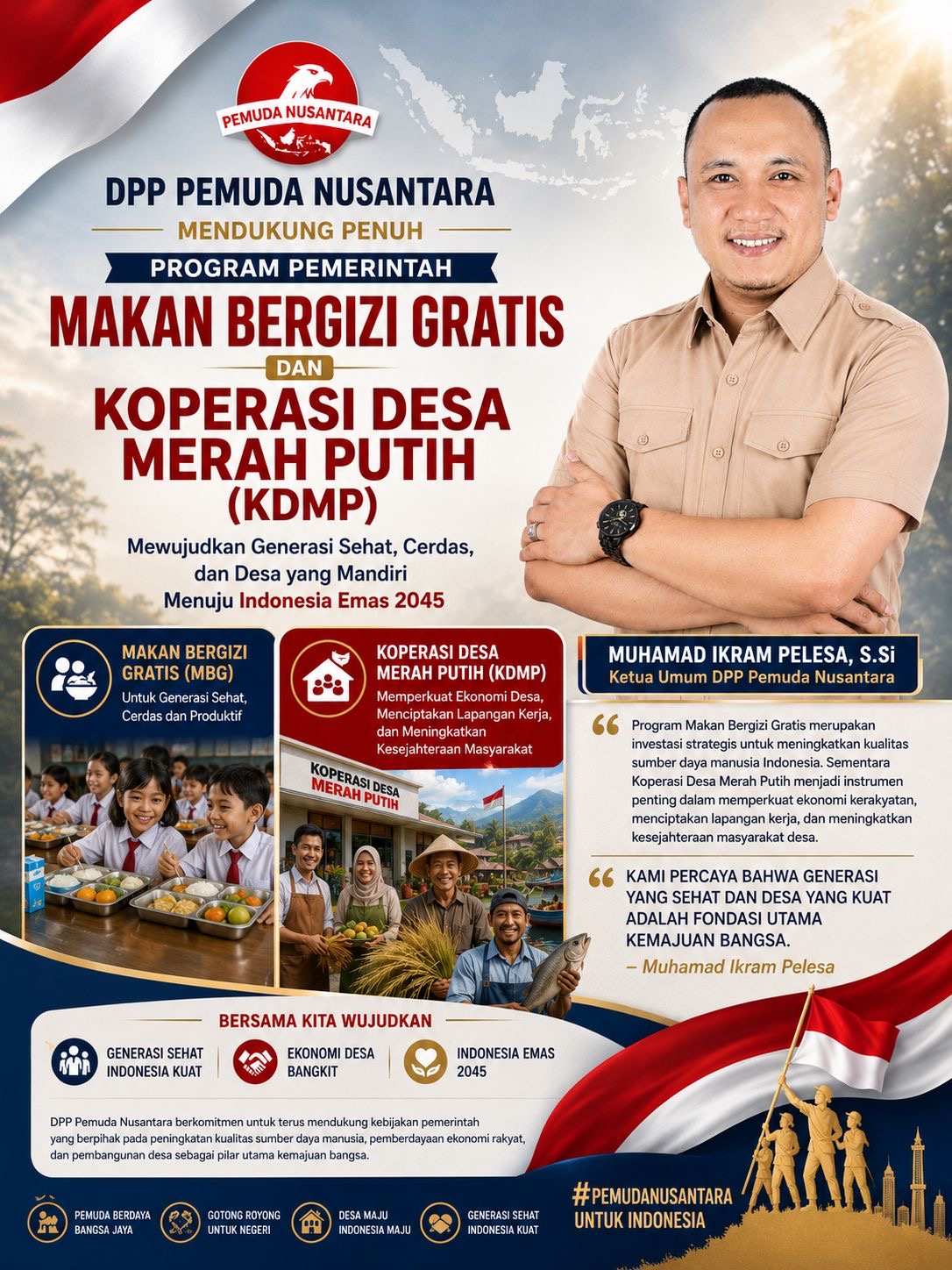 Program MBG dan Koperasi Desa Merah Putih Dapat Dukungan Penuh dari DPP Pemuda Nusantara