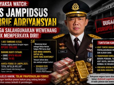Adhiyaksa Watch Minta Praperadilan Febrie Tak Hentikan Pengusutan Dugaan Penyalahgunaan Wewenang